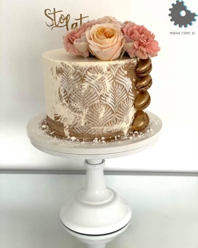 Topper Sto lat - mini Topper na ciasto 8 x 4,8 cm - Złoty Lustro - Miniowe Formy
