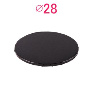 Gruby, sztywny podkład pod tort, ciasto okrągły - Czarny - średnica: 28 cm, grubość: 1 cm - Podkłady Cukiernicze Julita