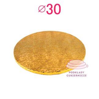Gruby, sztywny podkład pod tort, ciasto okrągły - Żółte Złoto - średnica: 30 cm, grubość: 1 cm - Podkłady Cukiernicze Julita