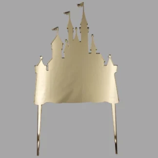 Topper Bajkowy zamek 15 x 11,3 cm - Złoty Lustro - Miniowe Formy