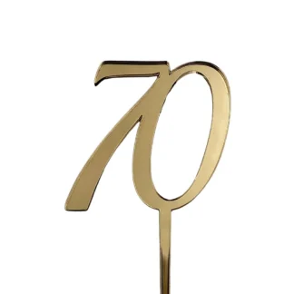 Topper Cyfra 70 mini 5 cm - Złoty Lustro - Miniowe Formy