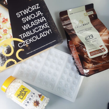 DIY BOX - Zestaw do samodzielnego stworzenia tabliczek czekolady Barry Callebaut z posypką w środku