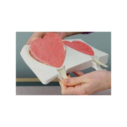 Forma silikonowa Heart-Ic Lody Cakesicles Duże Serce - 9,1 x 8,5 cm - zestaw 2 szt. - Silikomart Gel03 Easy Cream