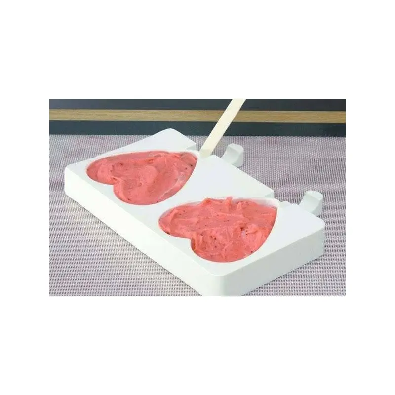 Forma silikonowa Heart-Ic Lody Cakesicles Duże Serce - 9,1 x 8,5 cm - zestaw 2 szt. - Silikomart Gel03 Easy Cream