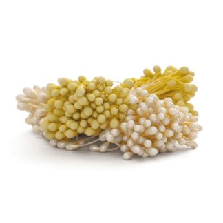Pręciki do kwiatów cukrowych białe i żółte - Decora