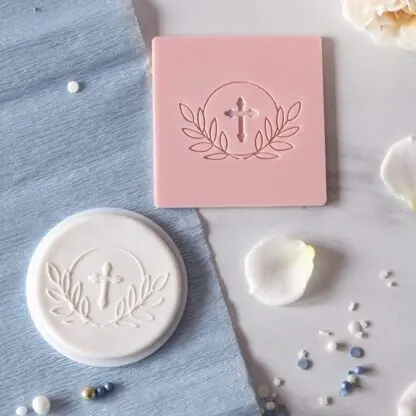 Stempel Dekoracyjny - Krzyż w listkach - Miniowe Formy