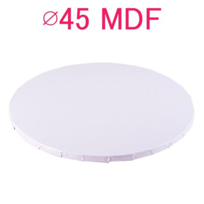 Gruby, mega sztywny , super wytrzymały podkład pod tort, okrągły MDF - Biały - średnica: 35 cm, grubość: 1 cm - Podkłady Cukiernicze Julita