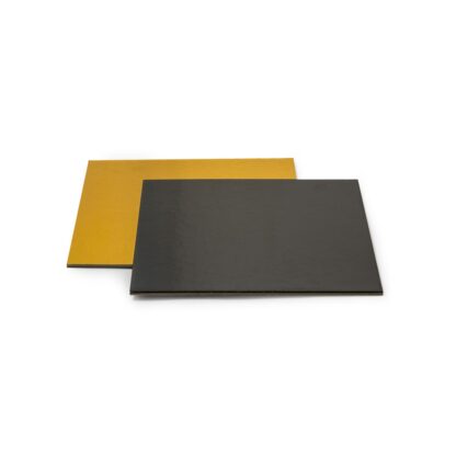 Cienki podkład pod tort Kwadratowy Złoto-Czarny 24 cm, h 0,3 cm Decora