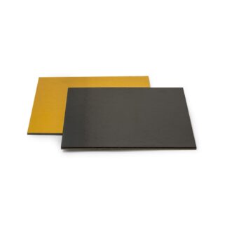 Cienki podkład pod tort Kwadratowy Złoto-Czarny 28 cm, h 0,3 cm Decora