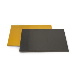 Cienki podkład pod tort Kwadratowy Złoto-Czarny 32 cm, h 0,3 cm Decora