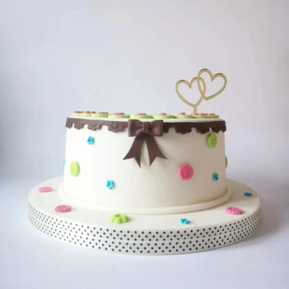 Mini Topper na tort - Miniowe Formy -Dwa serca - 6 x 4,7 cm Złoto