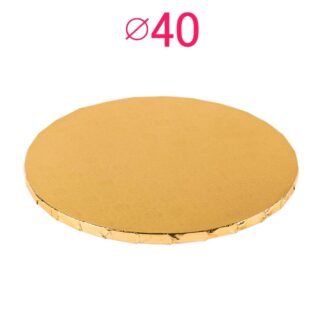 Gruby, sztywny podkład pod tort, ciasto okrągły - Złoty - średnica: 40 cm, grubość: 1 cm - Podkłady Cukiernicze Julita