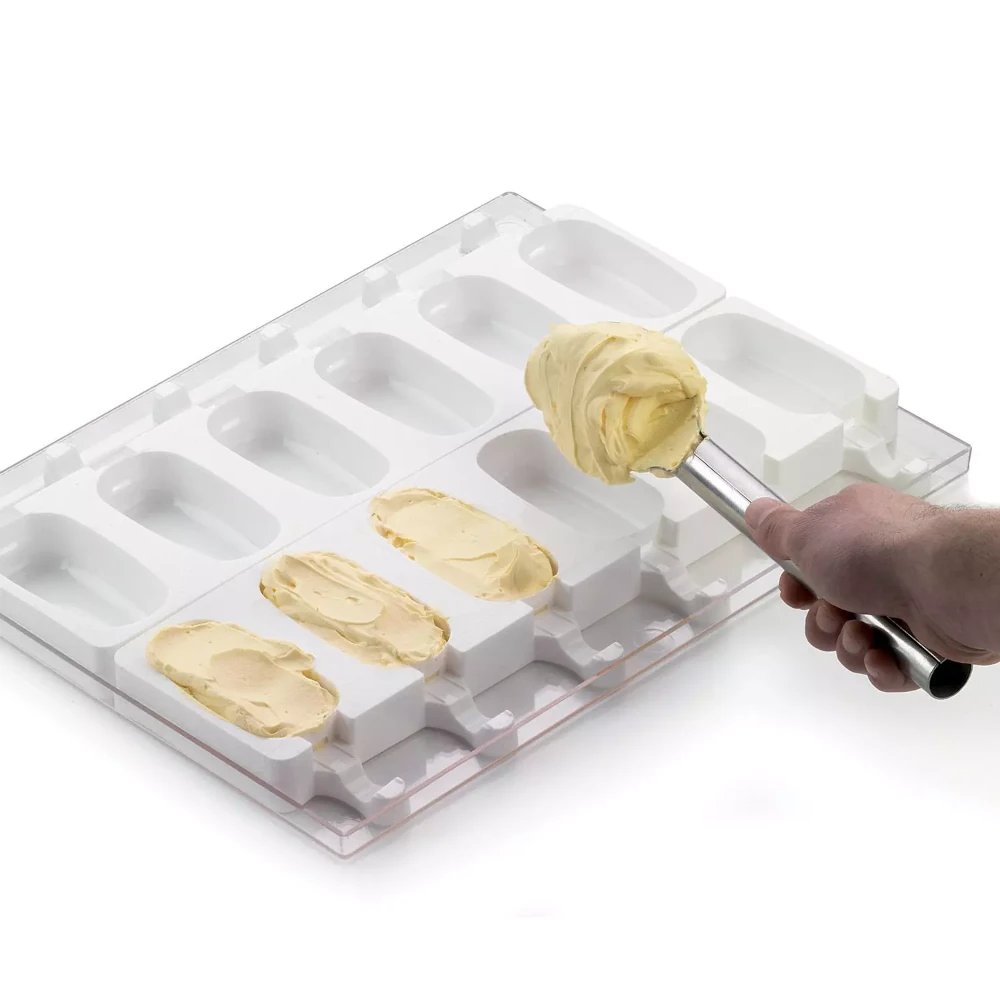 Forma silikonowa Classic Lody Cakesicles - 9,3x4,9cm - zestaw 2x6 gniazd i tacka - Silikomart Gel01 Easy Cream