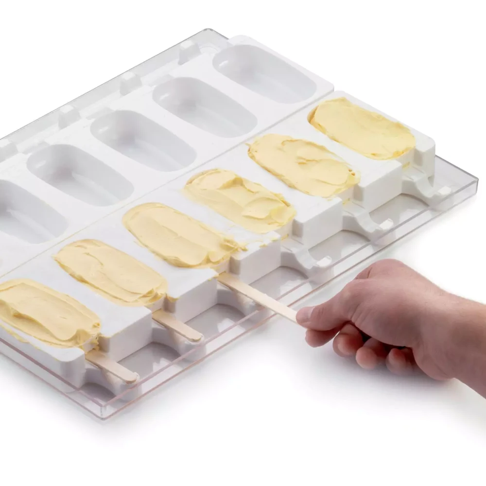 Forma silikonowa Classic Lody Cakesicles - 9,3x4,9cm - zestaw 2x6 gniazd i tacka - Silikomart Gel01 Easy Cream