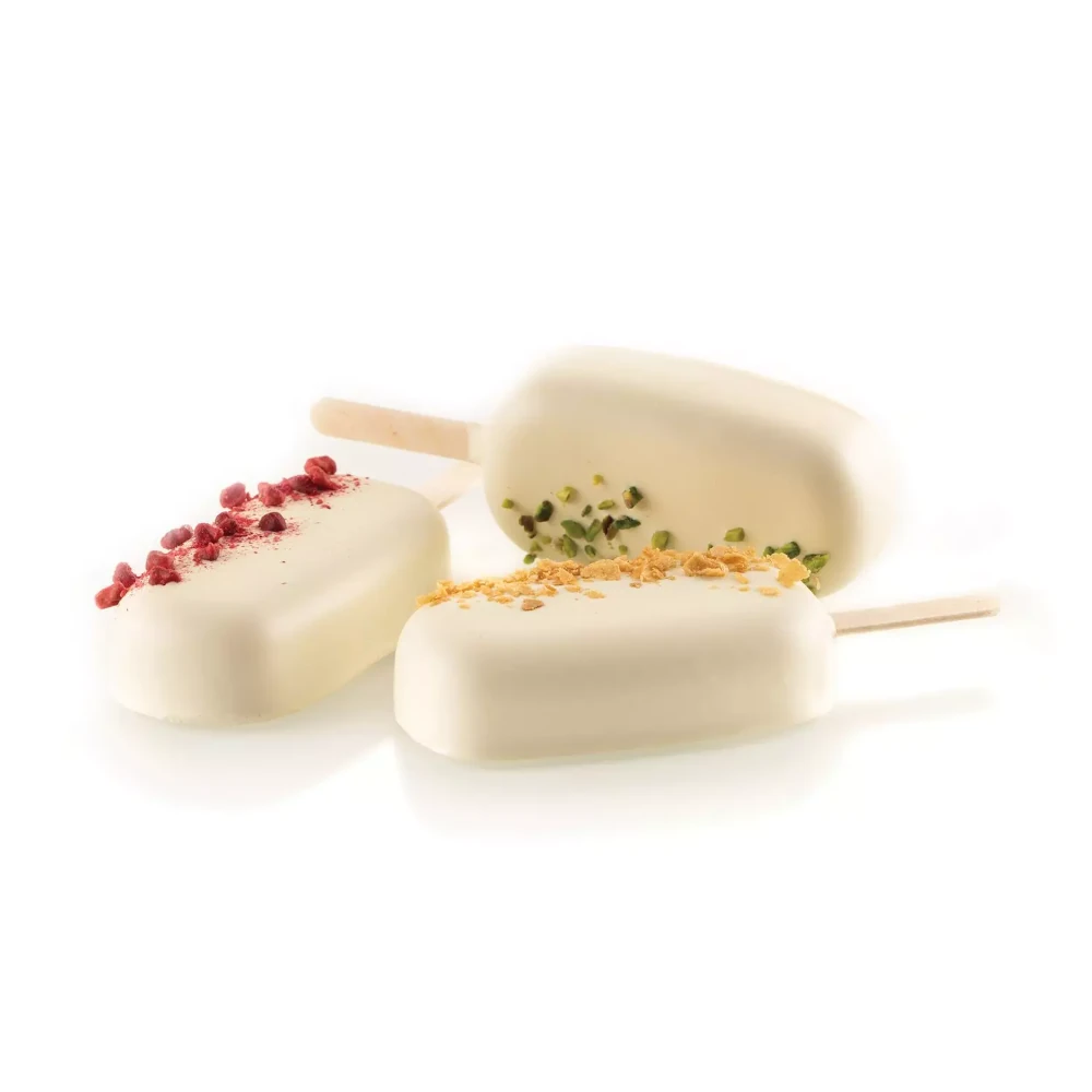Forma silikonowa Classic Lody Cakesicles - 9,3x4,9cm - zestaw 2x6 gniazd i tacka - Silikomart Gel01 Easy Cream