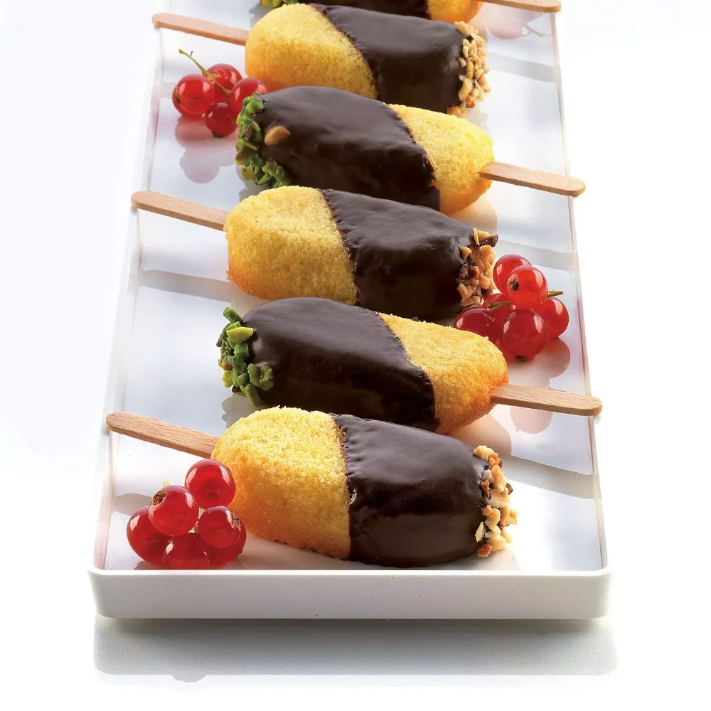 Forma silikonowa Classic Lody Cakesicles - 9,3x4,9cm - zestaw 2x6 gniazd i tacka - Silikomart Gel01 Easy Cream