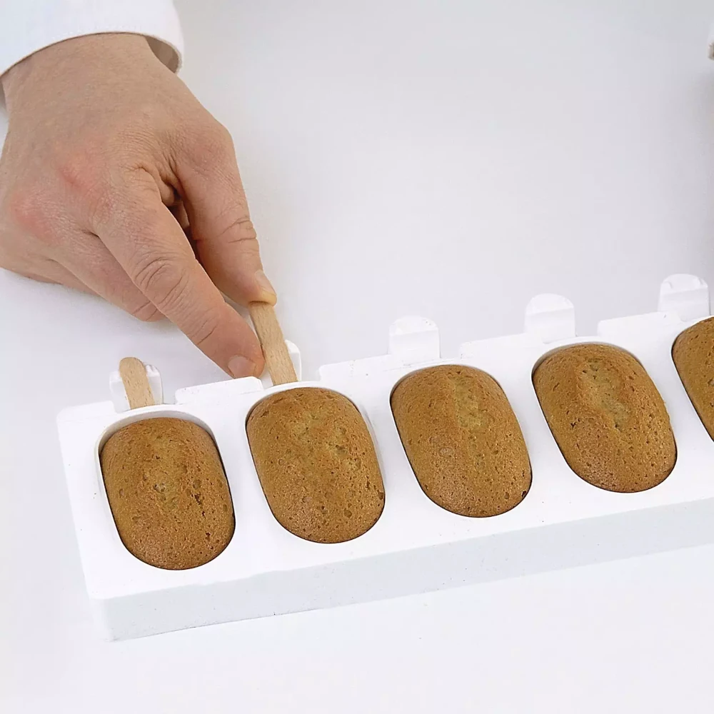 Forma silikonowa Classic Lody Cakesicles - 9,3x4,9cm - zestaw 2x6 gniazd i tacka - Silikomart Gel01 Easy Cream