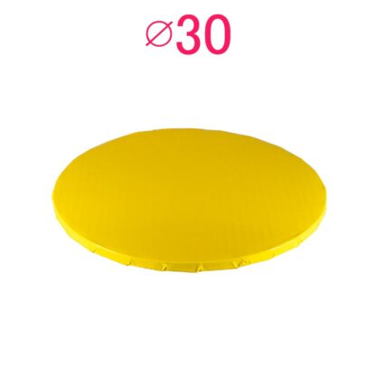 Gruby, sztywny podkład pod tort, ciasto okrągły - Żółty - średnica: 30 cm, grubość: 1 cm - Podkłady Cukiernicze Julita