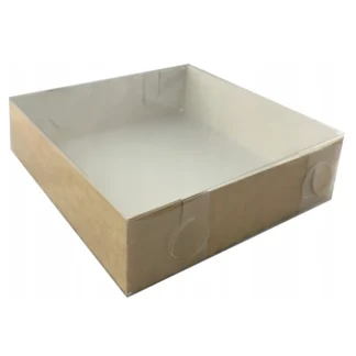 Pudełko na pierniczki i ciasteczka, z przykrywką Eko - 5szt. - kwadratowe 14x14x4 cm - Aleksander Print