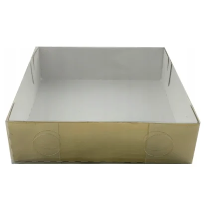 Pudełko na pierniczki i ciasteczka, z przykrywką Złote - 5szt. - kwadratowe 14x14x4 cm - Aleksander Print