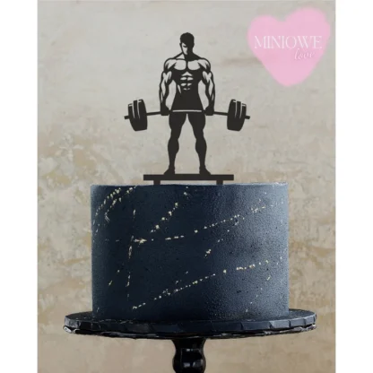 Topper Siłacz, Strongman - 15 x 12,7 cm - Czarny - Miniowe Love