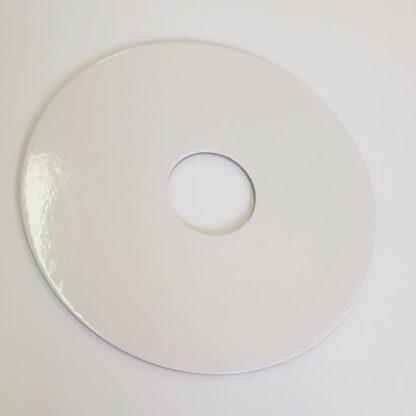 Podkład pod tort okrągły z otworem Biały ø 12 cm, h 0,2 cm