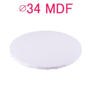 Gruby, mega sztywny, super wytrzymały podkład pod tort, okrągły MDF - Biały - średnica: 34 cm, grubość: 1 cm - Podkłady Cukiernicze Julita
