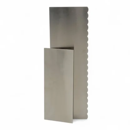 Metalowa Skrobka/Packa/Blaszka do wysokich tortów z ukrytym piętrem - Prosta/Falbanka 30x9,8 cm