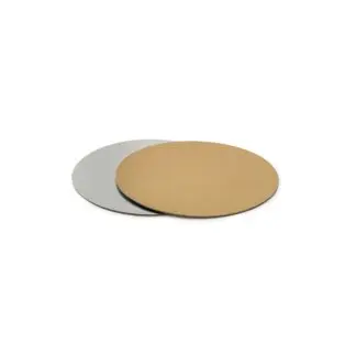 ki podkład pod tort Okrągły Srebrno-Złoty Ø 15 cm, h 0,10 cm Decora