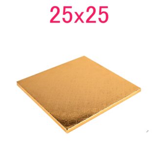 Podkład pod tort kwadratowy Złoty 25x25 cm, h 1 cm - PC Julita
