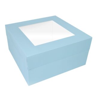 Pudełko z przezroczystą pokrywką na ciasto 30x30 cm - Jasnoniebieskie