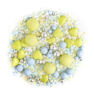 Cukrowa Posypka  TROPICAL BAY (posypka w odcieniach limonkowym, błękitnym i białym) - 90 g - Słodki Bufet