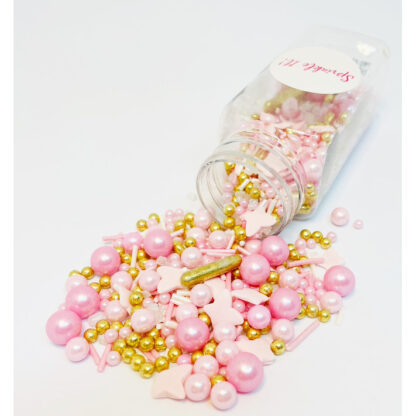Cukrowa Posypka FAIRY PINK - 100 g - Sprinkle It! (posypka w odcieniach różowym i złotym)