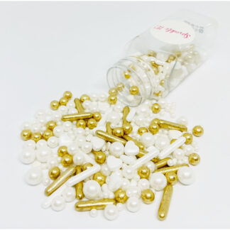 Cukrowa Posypka GOLD BRIDE - 100 g - Sprinkle It! (posypka w odcieniach złotym i białym)