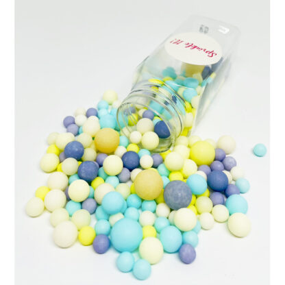 Cukrowa Posypka PASTEL BUBBLES MEDIUM - 100 g - Sprinkle It! (posypka w pastelowych odcieniach żółtym, niebieskim i fioletowym)