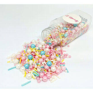 Cukrowa Posypka SWEET CANDY - 100 g - Sprinkle It! (pastelowa posypka w odcieniach różowy, biały, niebieski, żółty)