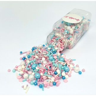 Cukrowa Posypka SWEET MUFFIN - 100 g - Sprinkle It! (pastelowa posypka w odcieniach różowy, biały, niebieski)