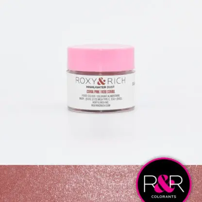 Jadalny Metaliczny barwnik w proszku bez E171- Coral Pink Highliter - Roxy & Rich - 2,5g