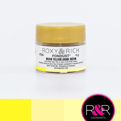 Jadalny barwnik w proszku bez E171 - Roxy & Rich - Fondust Neon Yellow - 4g