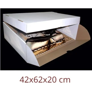 Zestaw Kartonów na torty prostokątne typu Duża Książka 42x62x20 cm Biały - 5 szt. - Aleksander Print
