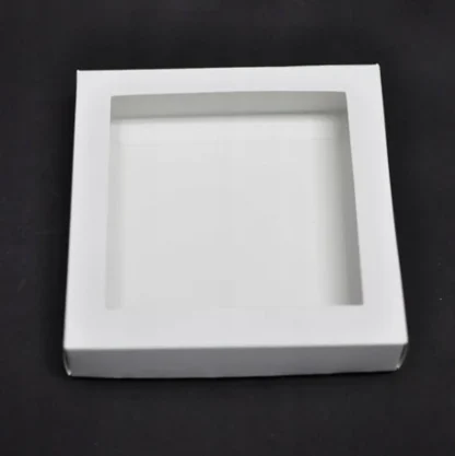 Pudełko na pierniczki i ciasteczka, z przykrywką i okienkiem Białe - 5szt. - kwadratowe 12x12x3 cm - Aleksander Print