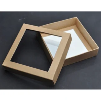 Pudełko na pierniczki i ciasteczka, z przykrywką i okienkiem Eko - 5szt. - kwadratowe 12x12x3 cm - Aleksander Print