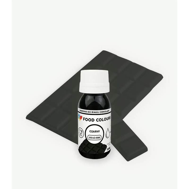 Jadalny barwnik olejowy Food Colours Czarny 18 ml – do czekolady i kremów