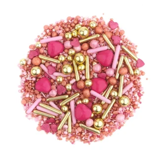 Cukrowa Posypka INDIE PINK (posypka w odcieniach boho: różowym, złotym, brązowym) - 90 g - Słodki Bufet