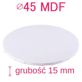 Megaruby, mega sztywny, super wytrzymały podkład pod tort, okrągły MDF - Biały - średnica: 45 cm, grubość: 1,5 cm - Podkłady Cukiernicze Julita