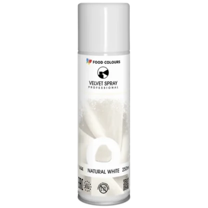 Zamsz w sprayu VELVET SPRAY PROFESSIONAL firmy FOODCOLOURS 250ml Naturalny Biały - Natural White