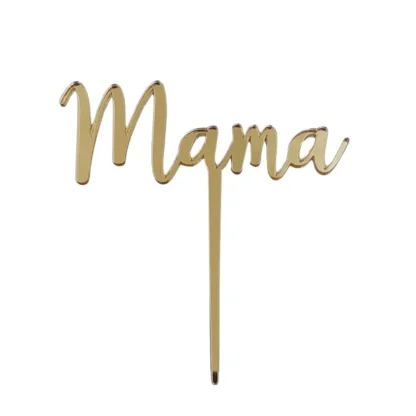 Topper mama - mini 8 x 3 cm - Złoty Lustro - Miniowe Formy