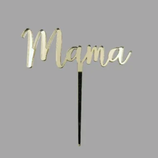 Topper mama - mini 8 x 3 cm - Złoty Lustro - Miniowe Formy