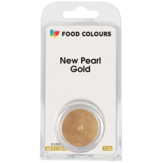 Barwnik do aerografu w proszku polskiej produkcji firmy FOODCOLOURS - bez E171 - New Pearl Gold, Nowy Perłowy Złoty - 2,5g