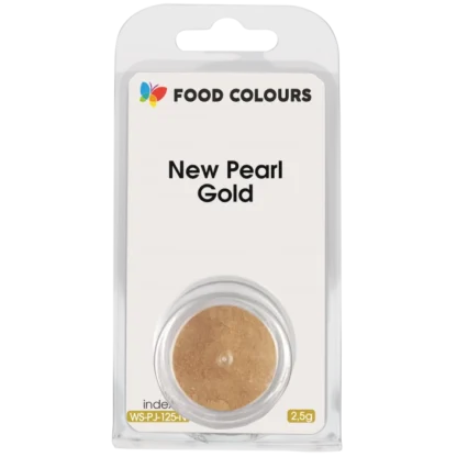 Barwnik do aerografu w proszku polskiej produkcji firmy FOODCOLOURS - bez E171 - New Pearl Gold, Nowy Perłowy Złoty - 2,5g